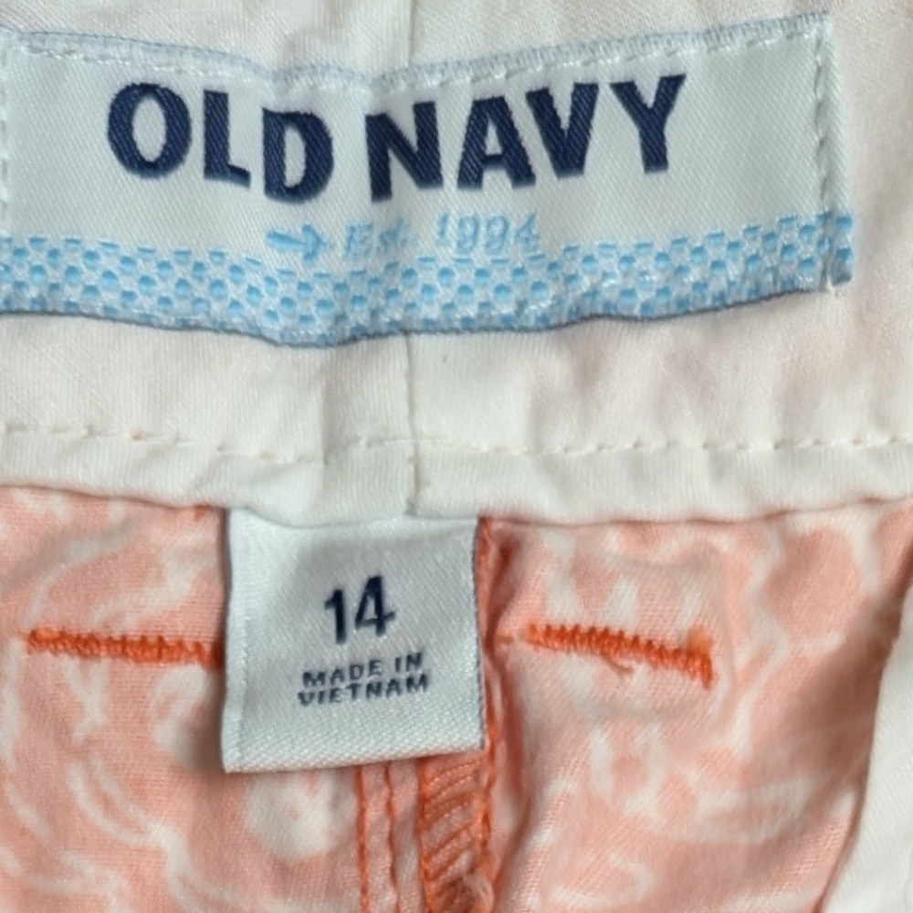 Old Navy Print Mid-Rise Chino Shorts Size 14 Pre-owned Excellent - Picture 5 of 6